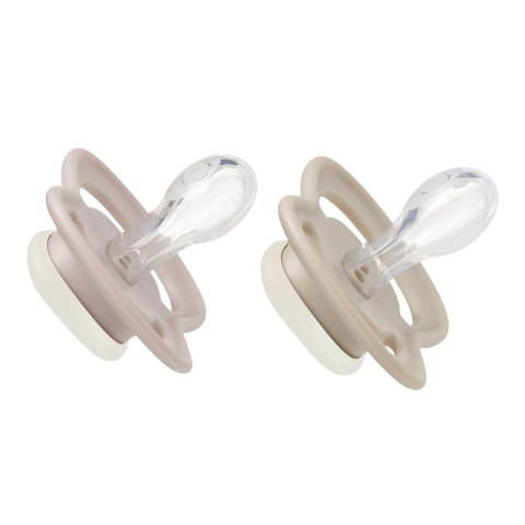 B.BOX BB300711 Smoczek silikonowy symetryczny 0-6m 2 szt glow in the dark róż/latte