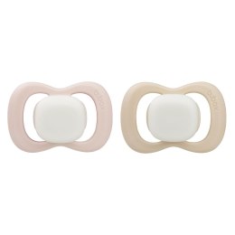 B.BOX BB300811 Smoczek silikonowy symetryczny 6m+ 2 szt glow in the dark róż/latte
