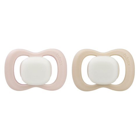 B.BOX BB300811 Smoczek silikonowy symetryczny 6m+ 2 szt glow in the dark róż/latte