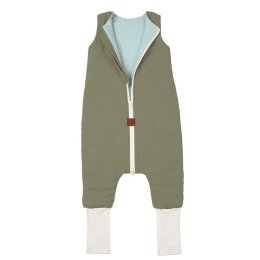 Hi Little One śpiworek dwustronny z nogawkami TOG 1,5 BIO muślin SLIM BAG GREEN HUNTER/MINT roz M