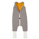 Hi Little One śpiworek dwustronny z nogawkami TOG 1,5 BIO muślin SLIM BAG GREY/MUSTARD roz M