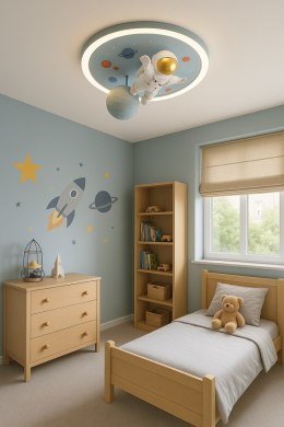 Lampa LED sufitowa plafon do pokoju dziecięcego ściemniana + pilot astronauta
