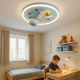 Lampa LED sufitowa plafon do pokoju dziecięcego ściemniana + pilot astronauta
