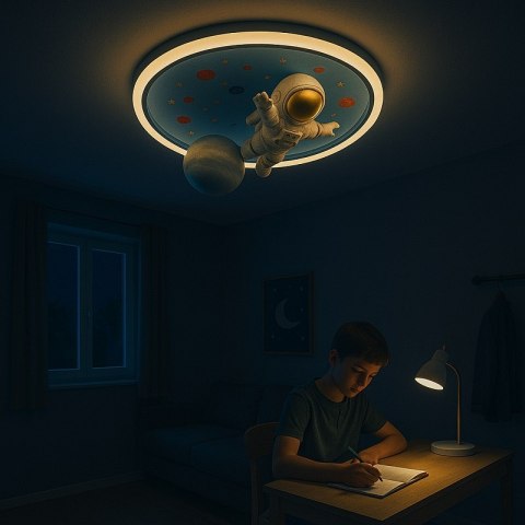 Lampa LED sufitowa plafon do pokoju dziecięcego ściemniana + pilot astronauta