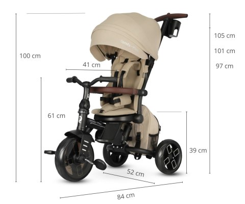 Qplay Rowerek Trójkołowy Comfo Max Beige