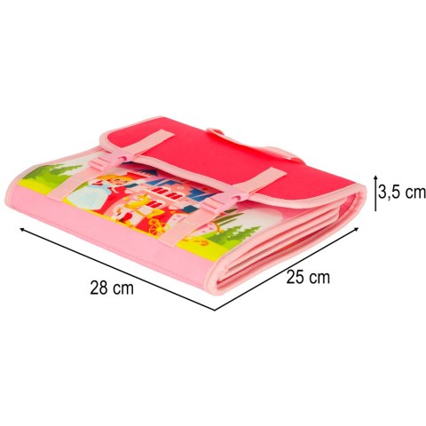 Tablica manipulacyjna sensoryczna montessori walizka plecak różowa