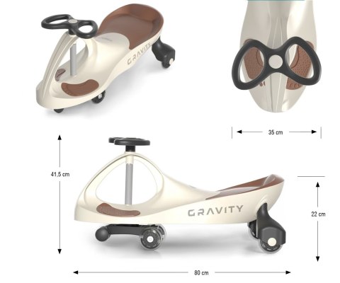 MILLY MALLY 6341 Jeździk Grawitacyjny Gravity Beige Brown