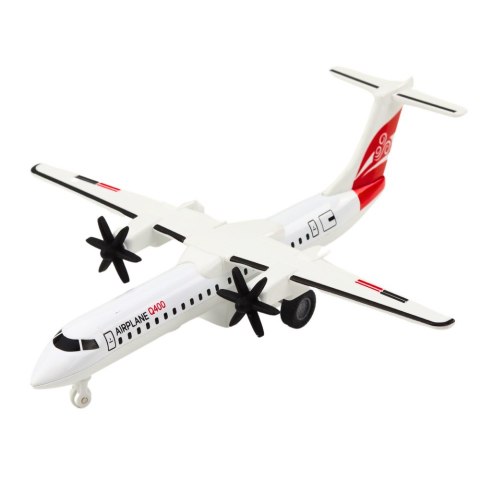 Samolot Pasażerski z Napędem Pull-Back Metalowy Model Biały Mix