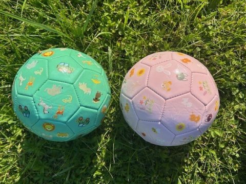 Piłka z imitacji skóry Safari pink Happy World