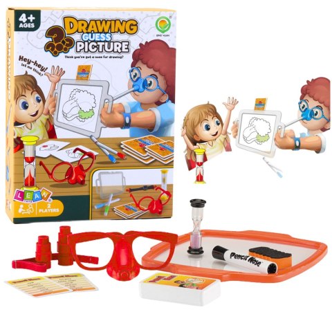 Gra Rodzinna Kalambury Narysuj i Zgadnij Obrazek Malowanie Nosem