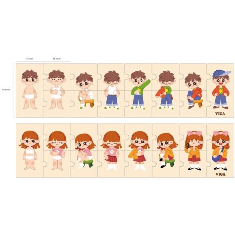 VIGA Drewniana Układanka Edukacyjna Dzieci 6szt