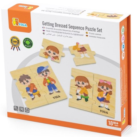 VIGA Drewniana Układanka Edukacyjna Dzieci 6szt