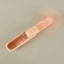 Wiatrak biurkowy wentylator mini ręczny składany wiatraczek przenośny USB różowy