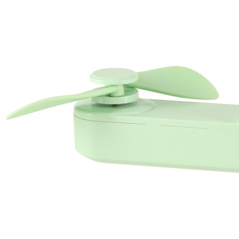Wiatrak biurkowy wentylator mini ręczny składany wiatraczek przenośny USB zielony