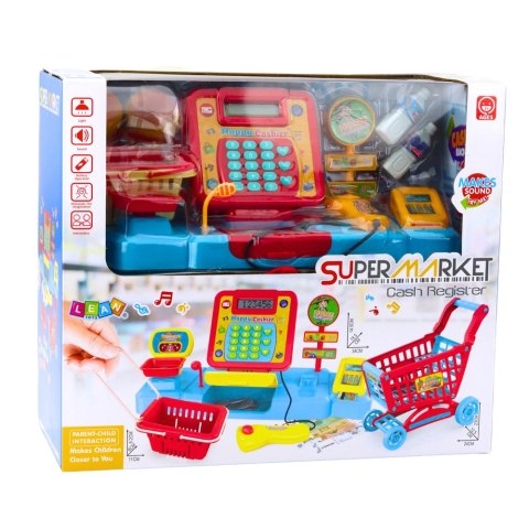 Zestaw Sklepowy Kasa Koszyk Produkty Spożywcze Światła Dźwięki Kolorowy