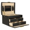 Szkatułka kuferek na biżuterię z szufladami czarna