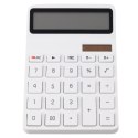 Kalkulator Biurowy Szkolny 12-Cyfrowy Wyświetlacz LCD Solar Biały