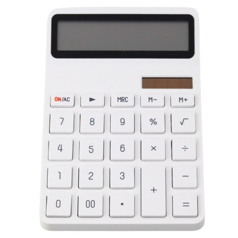 Kalkulator Biurowy Szkolny 12-Cyfrowy Wyświetlacz LCD Solar Biały