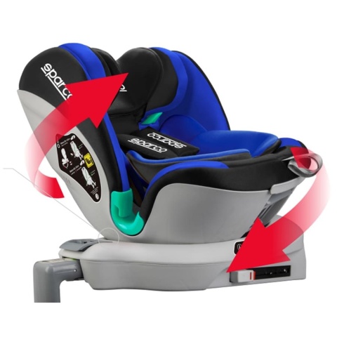 SK6000i SPARCO i-Size 40-135cm 9-25kg IsoFix obrotowy fotelik samochodowy - Czerwony