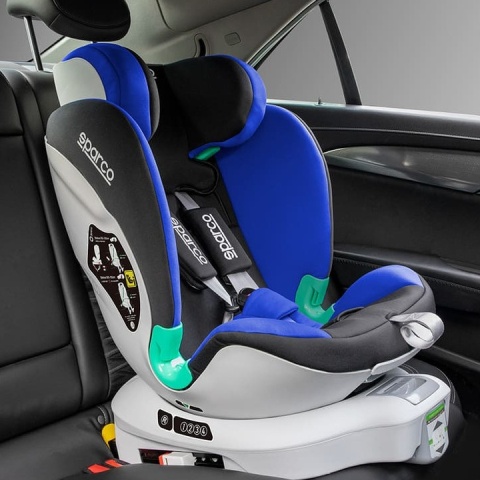 SK6000i SPARCO i-Size 40-135cm 9-25kg obrotowy fotelik samochodowy - Blue