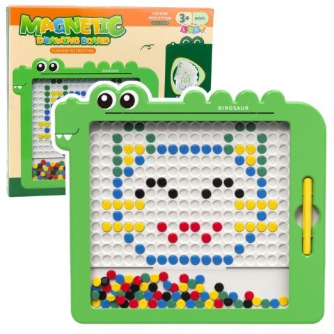 Tablica Magnetyczna Układanka Mozaika Dinozaur Zielony Karty 20 Wzorów