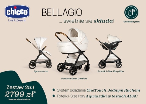 Chicco Bellagio wózek 3w1 Kory - BLACK SATIN