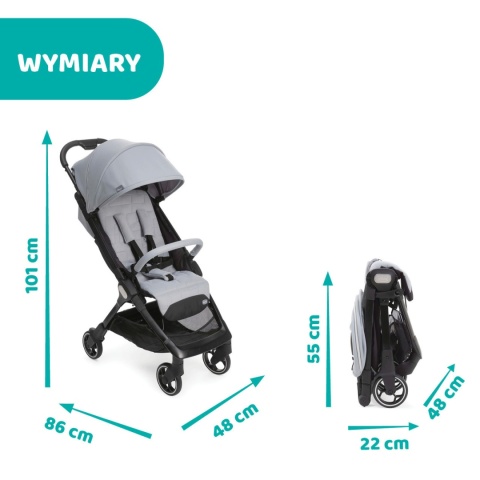 Chicco WE Wózek spacerowy 0M+ do 22 kg Kolor: COOL GREY