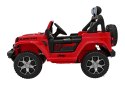 Jeep Wrangler Rubicon na akumulator dla dzieci Czerwony + Pilot + Radio MP3 LED + Koła EVA