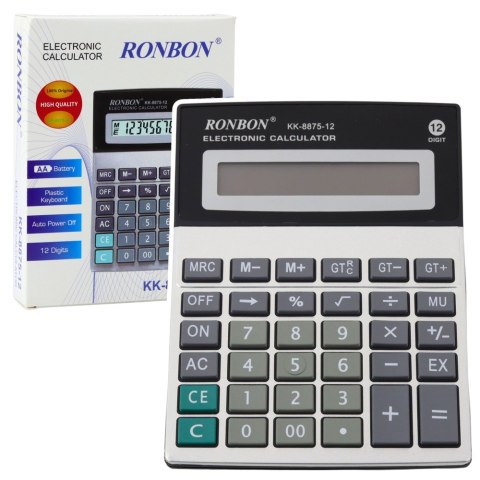 Kalkulator Biurowy Ronbon KK-8875-12 Duży Wyświetlacz 12-Cyfrowy