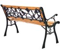 Ławka Ogrodowa Drewniana Metalowa Ławeczka Parkowa Ogrodowa z oparciem