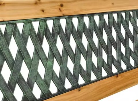 Ławka Ogrodowa Drewniana Metalowa Ławeczka Parkowa Ogrodowa z oparciem