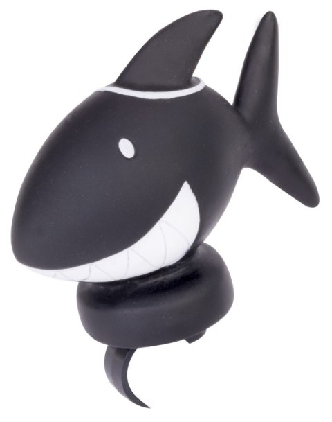 Dzwonek - piszczek na kierownicę do roweru w kształcie rekina - czarny