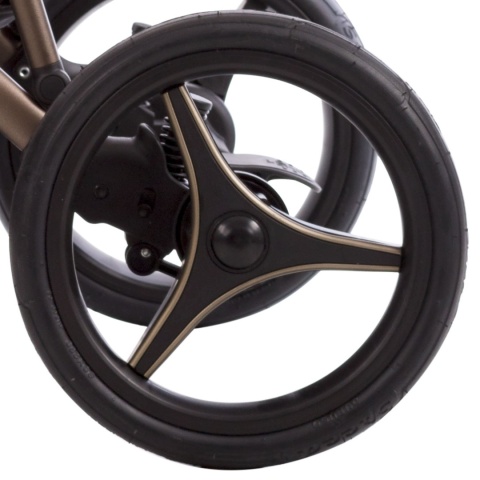 KOŁO TRIO IMIT 40 DUŻE - CZARNE + CZARNE + BRĄZOWA RAMKA BEZDĘTKOWE