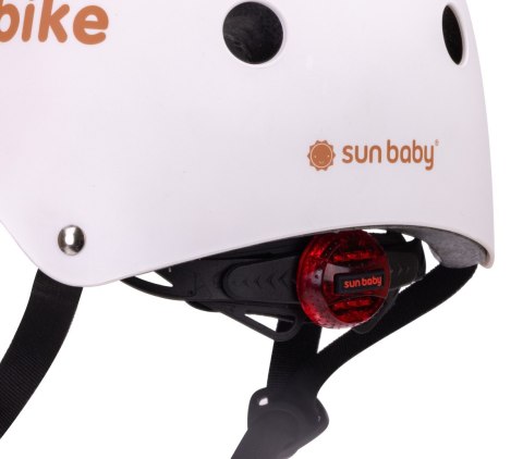 Kask M dla dzieci 3-7 lat - SUN BABY z lampką LED biały