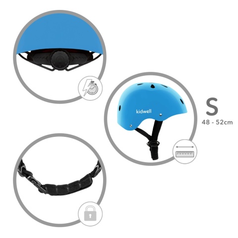 Kask ochronny dla dzieci Kidwell ORIX II na rower, rolki i hulajnogę! 48-52 cm - Blue S
