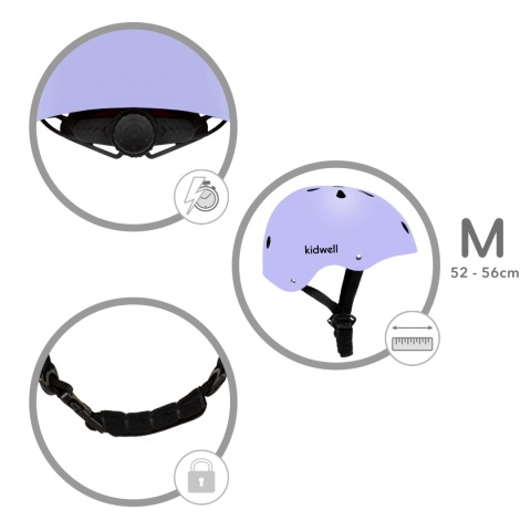 Kask ochronny dla dzieci Kidwell ORIX II na rower, rolki i hulajnogę! 52-56 cm - Violet Matt M