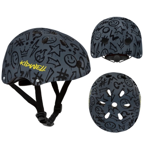 Kask ochronny dla dzieci Kidwell ORIX PLUS na rower, rolki i hulajnogę! 48-52 cm - Graffiti S