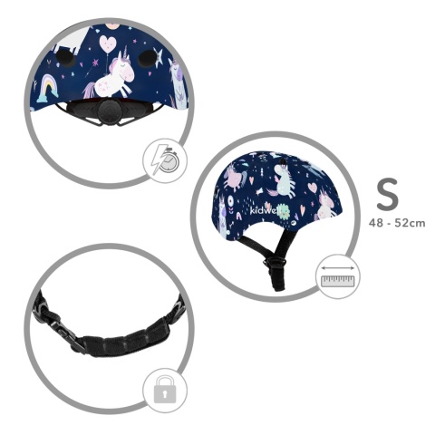 Kask ochronny dla dzieci Kidwell ORIX PLUS na rower, rolki i hulajnogę! 48-52 cm - Unicorn S
