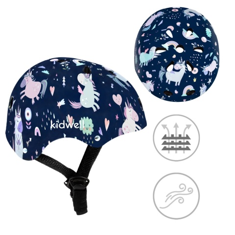 Kask ochronny dla dzieci Kidwell ORIX PLUS na rower, rolki i hulajnogę! 48-52 cm - Unicorn S