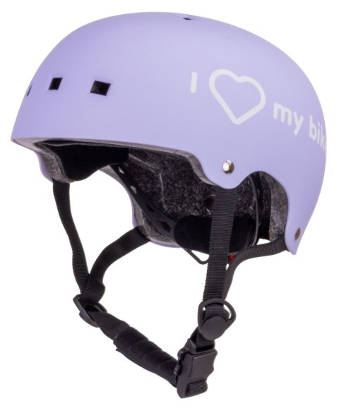 Kask rowerowy dla dzieci perfect fit FLOWER BIKE - Love 2 RIDE, rozm. S, 50-54 cm z lampką LED i klipsem magnetycznym Lawendowy
