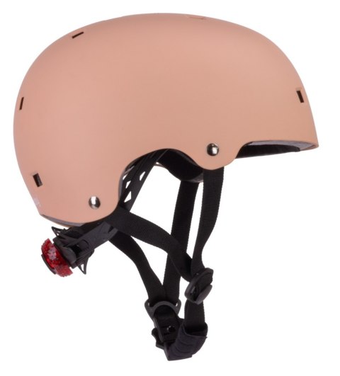 Kask rowerowy dla dzieci perfect fit FLOWER BIKE - Love 2 RIDE, rozm. S, 50-54 cm z lampką LED i klipsem magnetycznym Morelowy