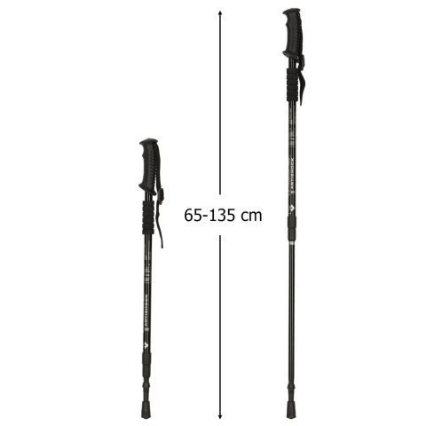 Kijki kije trekkingowe do nordic walking składane 2 sztuki czarne