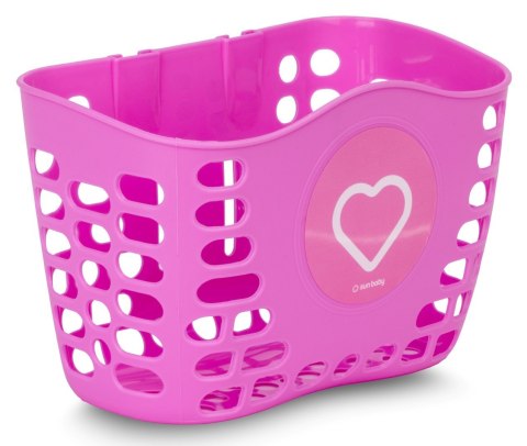 Koszyk plastikowy ażurowy rozm. 21.5 x 15 x 14.55 cm z uchwytami do mocowania na kierownicę do roweru 12-16 cali - różowy