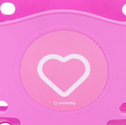 Koszyk plastikowy ażurowy rozm. 21.5 x 15 x 14.55 cm z uchwytami do mocowania na kierownicę do roweru 12-16 cali - różowy