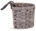 Koszyk pleciony plastikowy rozm. 22 x 15 x 15 cm z paskiem do mocowania na kierownicę do roweru 12-16 cali - szary