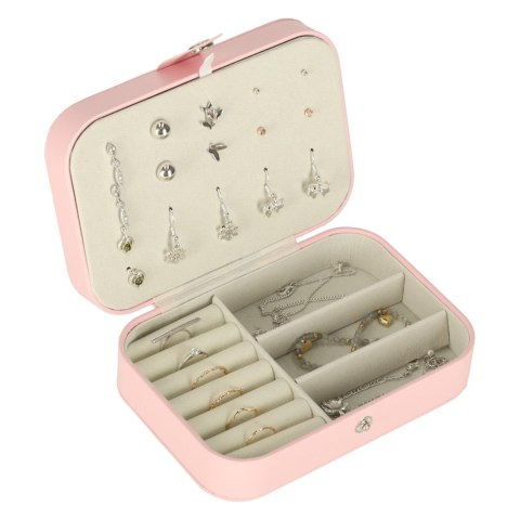 Szkatułka pudełko na biżuterię organizer różowy