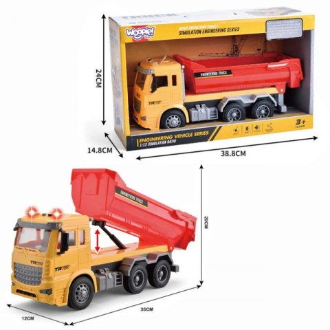 WOOPIE Wywrotka Budowlana w Skali 1:12 Efekty Świetlne Dźwiękowe