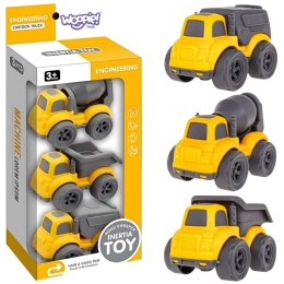 WOOPIE Zestaw 3w1 Pojazdy Budowlane Śmieciarka Betoniarka Wywrotka