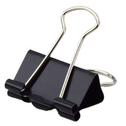 Zestaw Uniwersalne Klipsy Biurowe Stal Sprężynowa Czarne 25mm 12szt