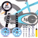 Zestaw kółka boczne diody LED podporowe z ramionami uniwersalne do roweru 12- 20 cali/regulowane 2szt + dzwonek + klucz montażow